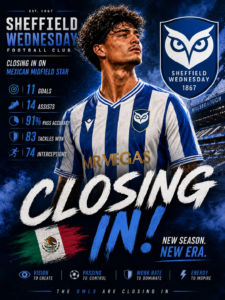 Read more about the article BREAKING: Sheffield Wednesday Closing In on Mexican Midfield Maestro